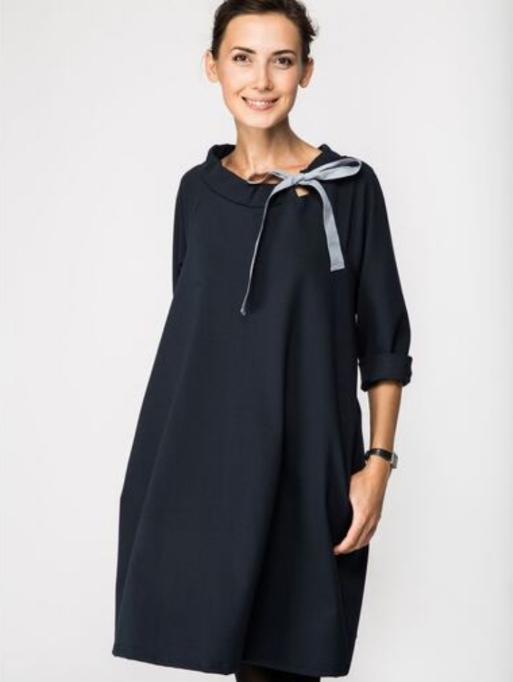 Le Muse Italian Knit French Navy Dress XS